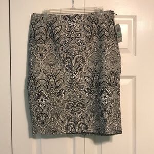 NWT! Charter Club knee length patterned skirt